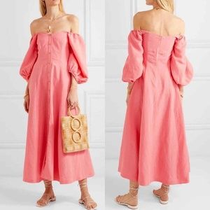 Mara Hoffman Mika Off Shoulder Linen Blend Dress